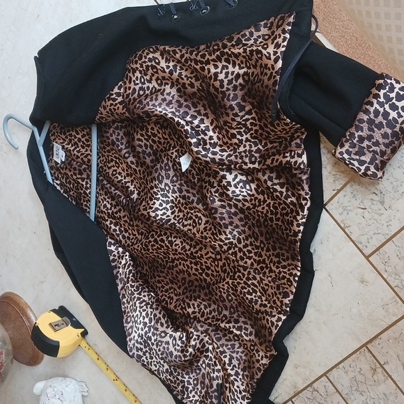 Women's Dress Jacket/Blazer "Vintage" Cache sz0, NEW black- animal print lining/ - Picture 4 of 16